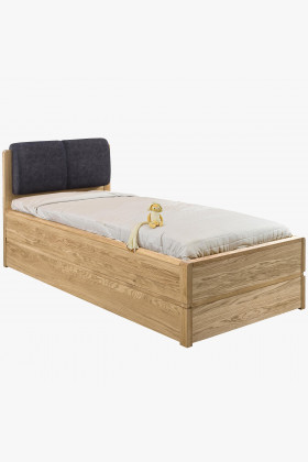 Posteľ 90 cm s úložným priestorom manželská, Helsinki Olej